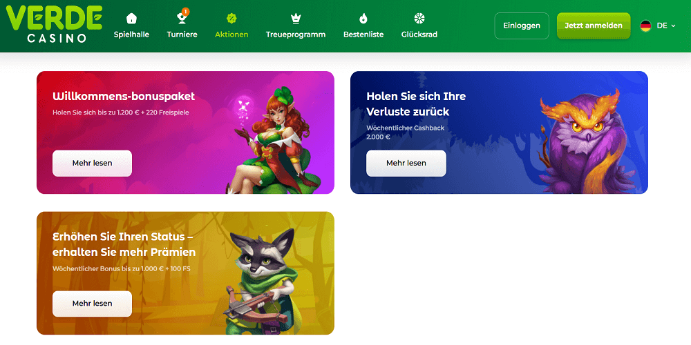 Verde Casino Aktionen